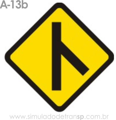 Placa de advertência A-13b: Confluência à direita