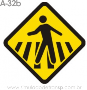 Placa De Advertência A-32b Passagem Sinalizada De Pedestres - Manual ...