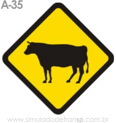 Placa de advertência A-35: Animais