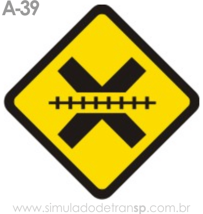Placa de advertência A-39: Passagem de nível sem barreira