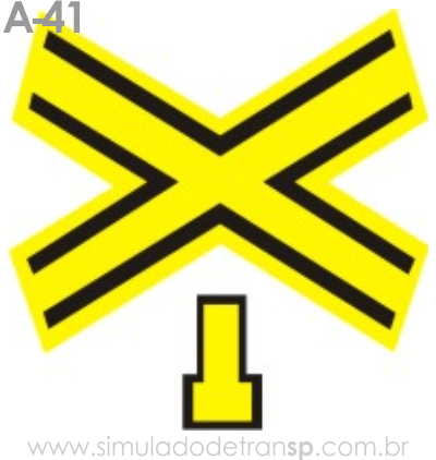 Placa de advertência A-41: Cruz de Santo André